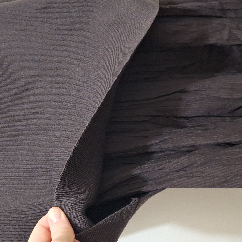 NWT ZARA BROWN MIXED PLEATED MIDI SKIRT - Picture 7 of 9